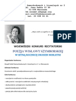 Regulamin Konkursu Poezja Wisławy Szymborskiej