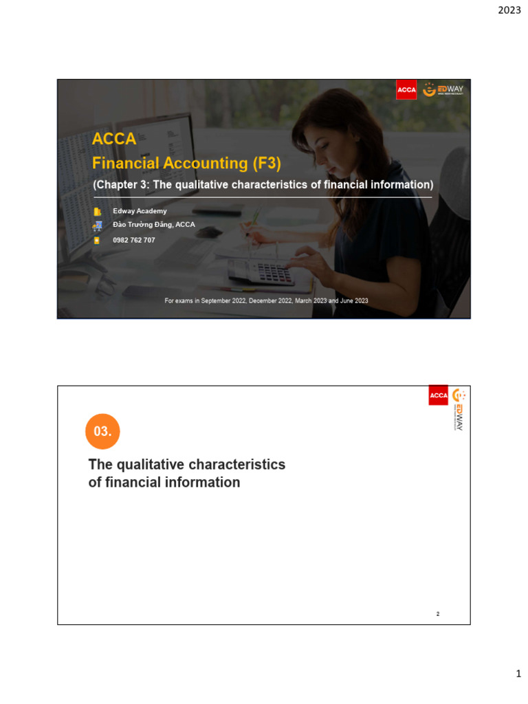 Qualitative Characteristics of Financial Info | PDF