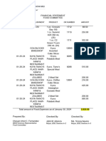 Financial Statement For Food As of Jan. 30