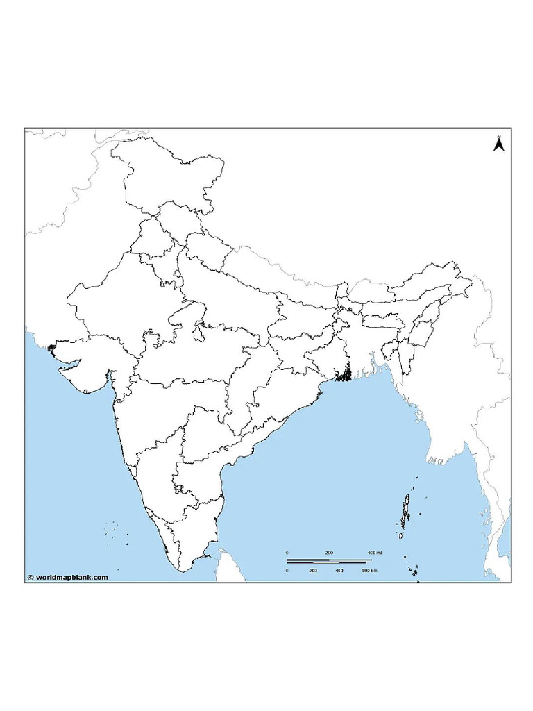 Blank Map of India PDF