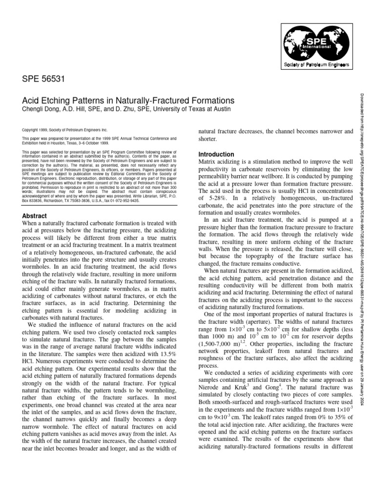 Acid Etching Pattern | PDF