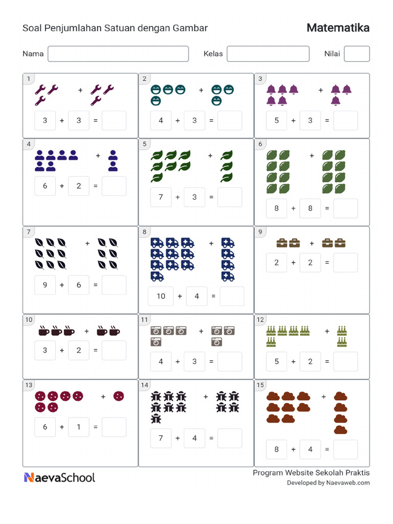 Matematika Penjumlahan Satuan Dengan Gambar 1706844090 | PDF