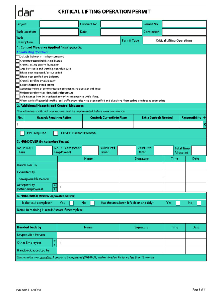 Lifting PTW | PDF