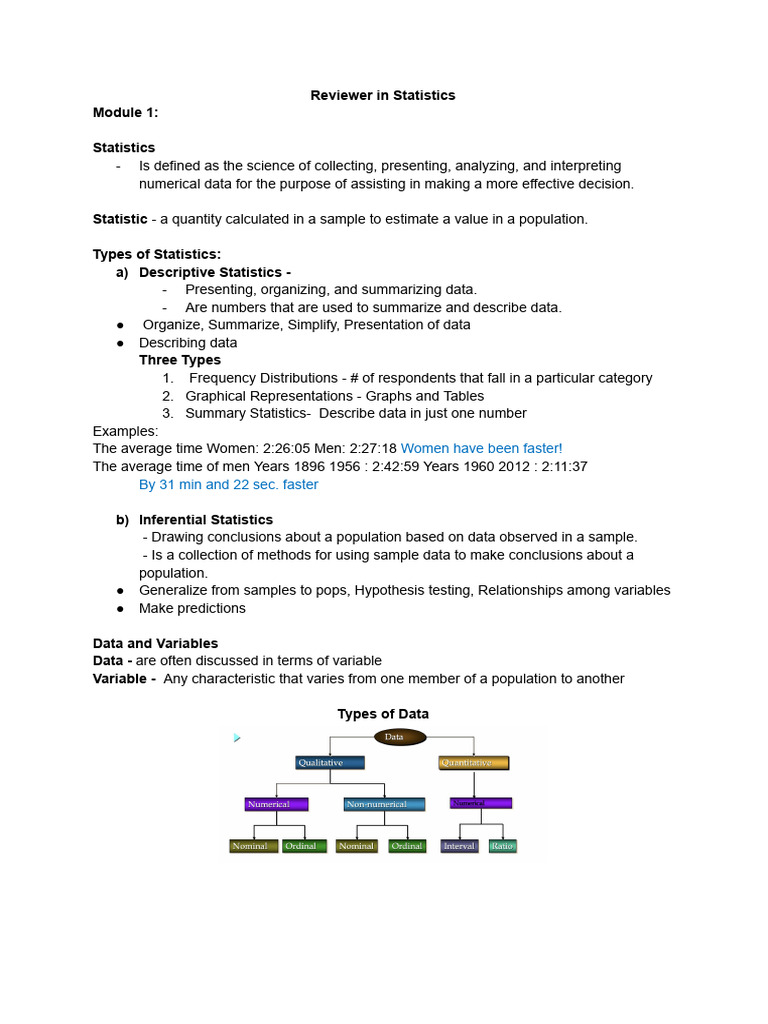 Overview of Statistics and Data Analysis | PDF