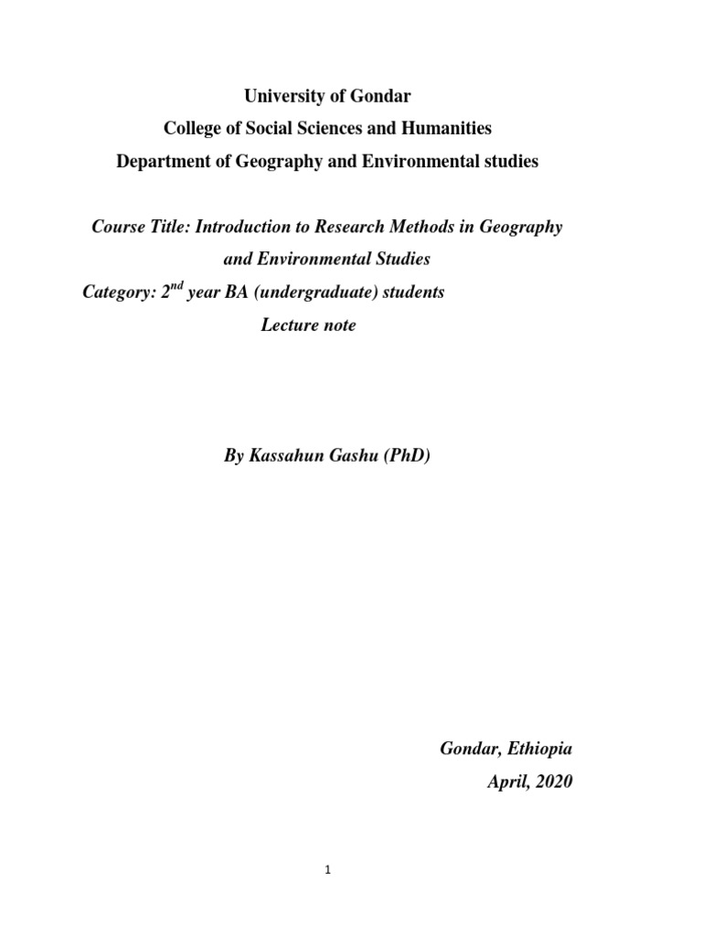 Research Methods Lecture Note Pdf Sampling Statistics