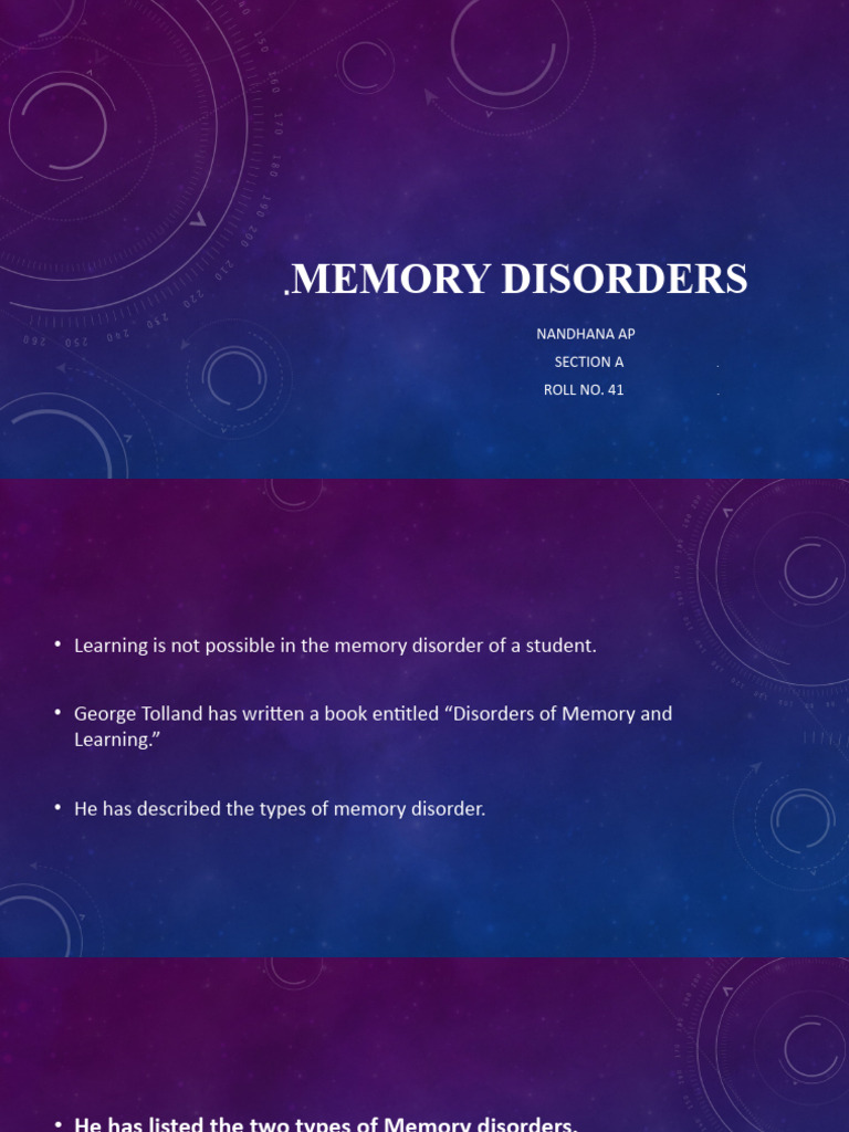 Types of Memory Disorders Explained | PDF