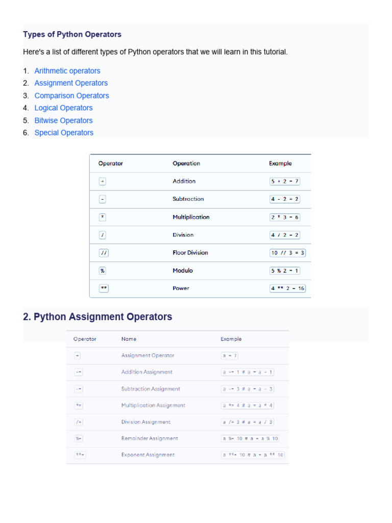 Operators in python pdf