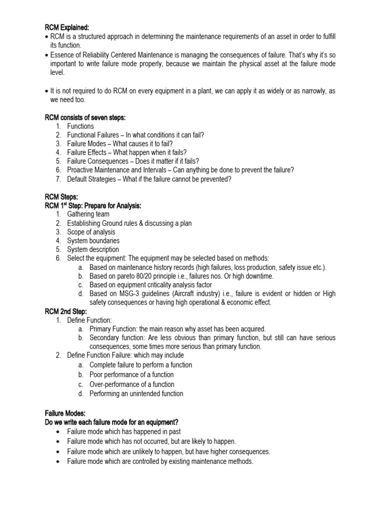 RCM | PDF