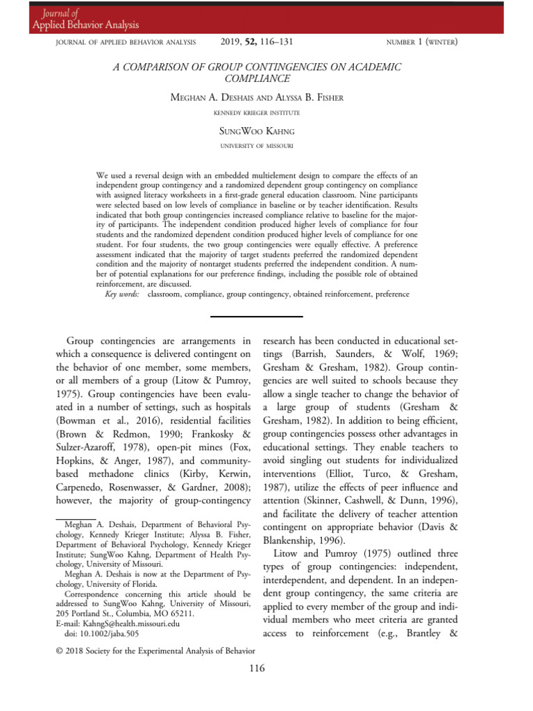 Types Of Group Contingencies