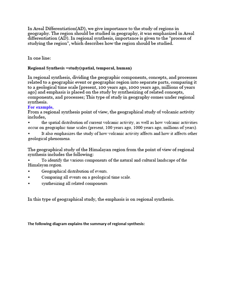 In Areal Differentiation NEHA PDF Geography Matrix (Mathematics)