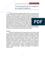 Pautas para La Orientación de La Conducta en El Paciente Dental Pediátrico