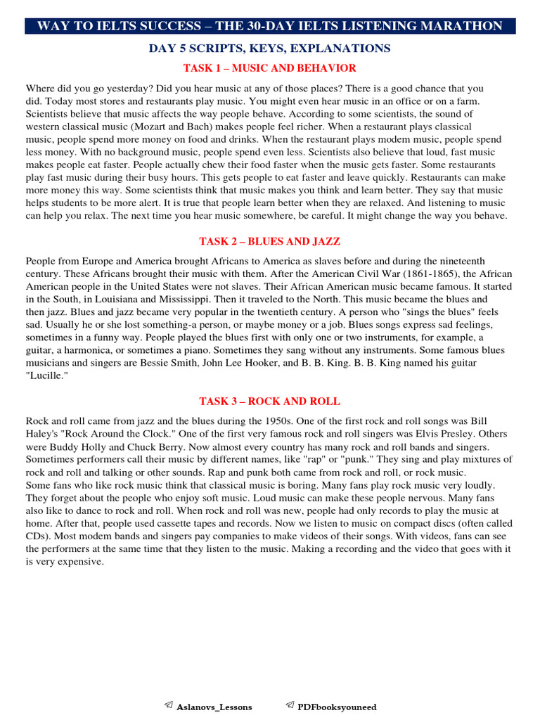 Way To Ielts Success - The 30-Day Ielts Listening Marathon: Day 5 ...