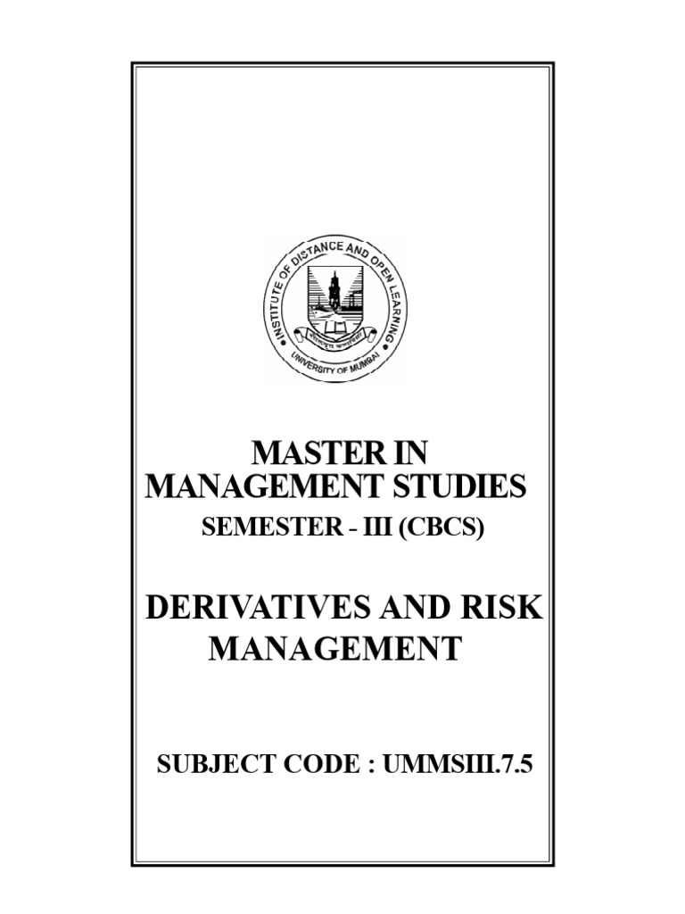 MMS Derivatives Risk Managememt | PDF