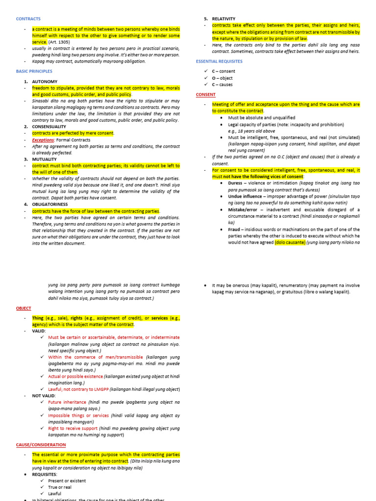 Essentials of a Valid Contract | PDF | Law