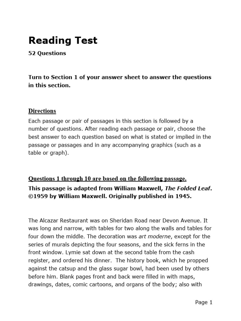 Sat Practice Test 5 Reading Assistive Technology | PDF