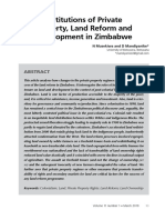 Musekiwa Mandiyanike 2019 Institutions of Private Property Land Reform and Development in Zimbabwe