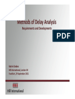 Methods of Delay Analysis - Requirements and Developments