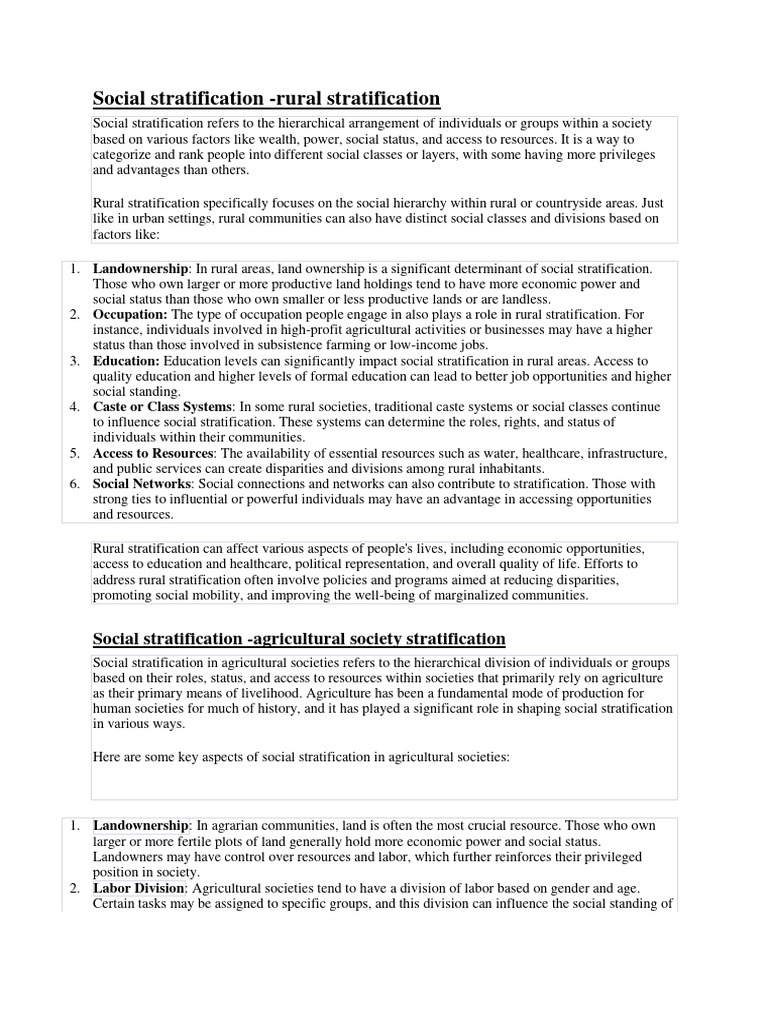 Understanding Social Stratification Types | PDF