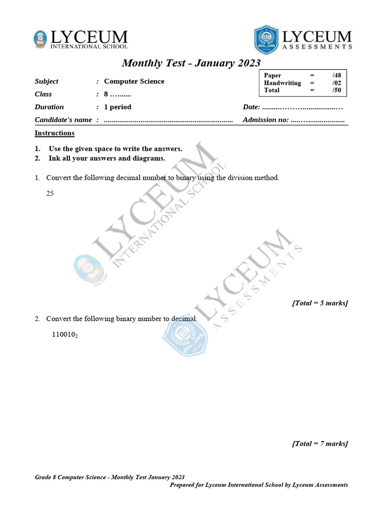 Grade 8 Computer Science | PDF