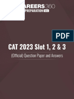 CAT 2023 Slot 1 2 and 3 Official Question Paper and Answer Key