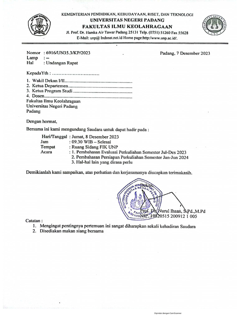 Undangan Rapat | PDF