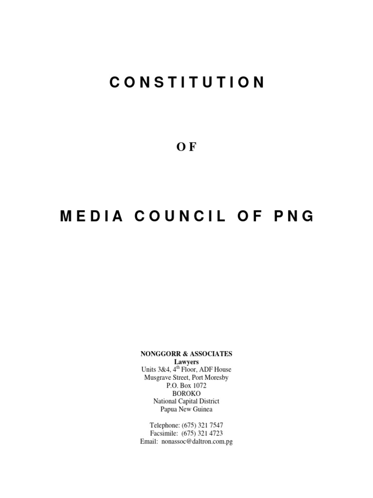 MCPNG Constitution | PDF