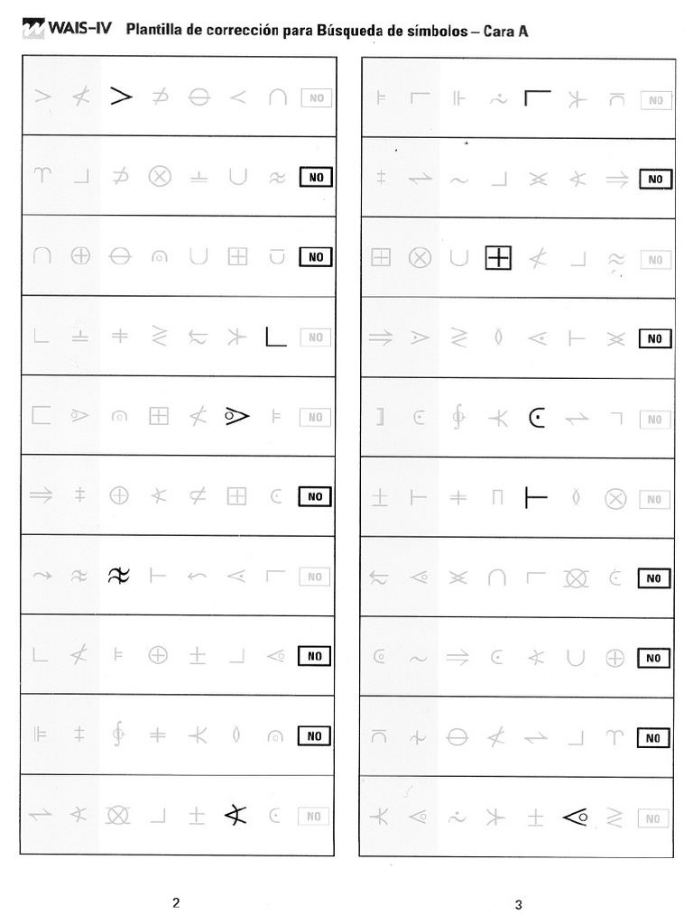 WAIS IV Corrección Clave Simbolos PDF