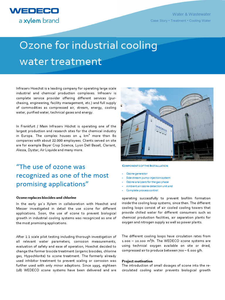 Ozone Treatment for Industrial Cooling Water | PDF | Home & Garden ...