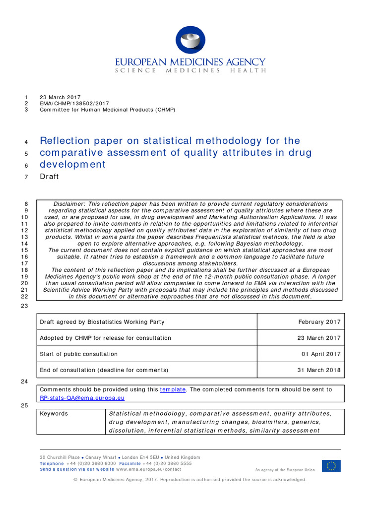 Statistical Methods for Drug Quality Assessment | PDF | Statistics ...