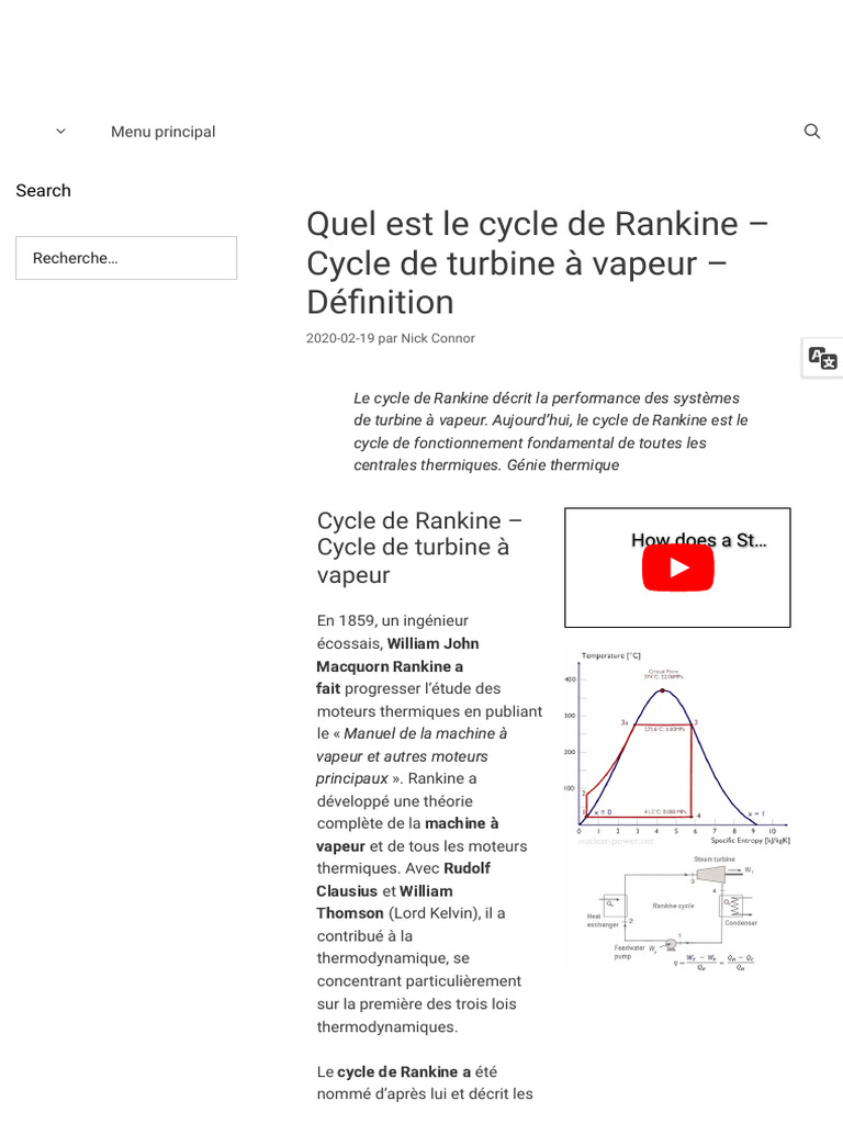 Cycle de Rankine : Principe et Processus | PDF | Chaleur | Centrale ...
