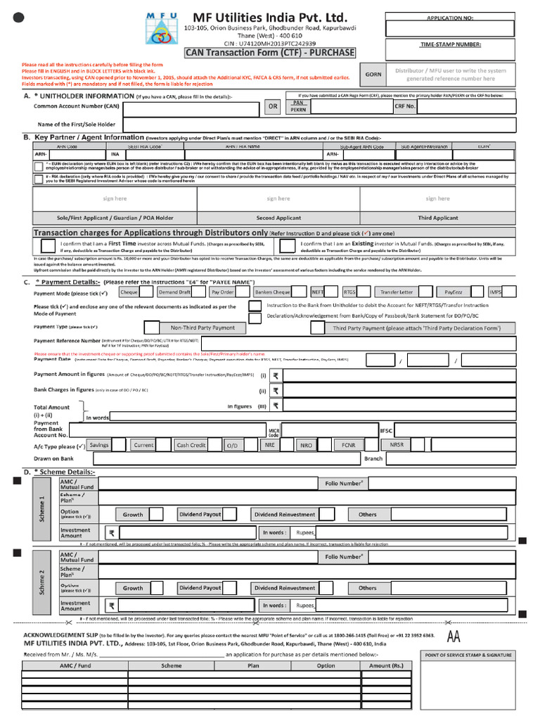 CTF Purchase Fillable | PDF