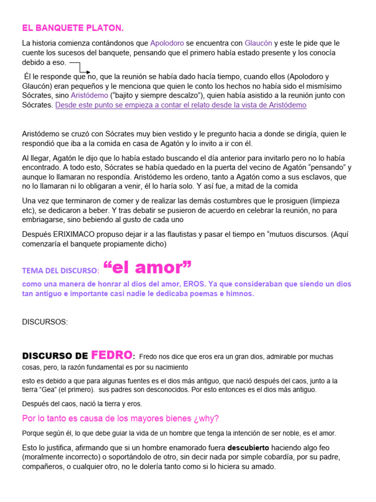El Banquete Platon Pdf Simposio Platón Amor