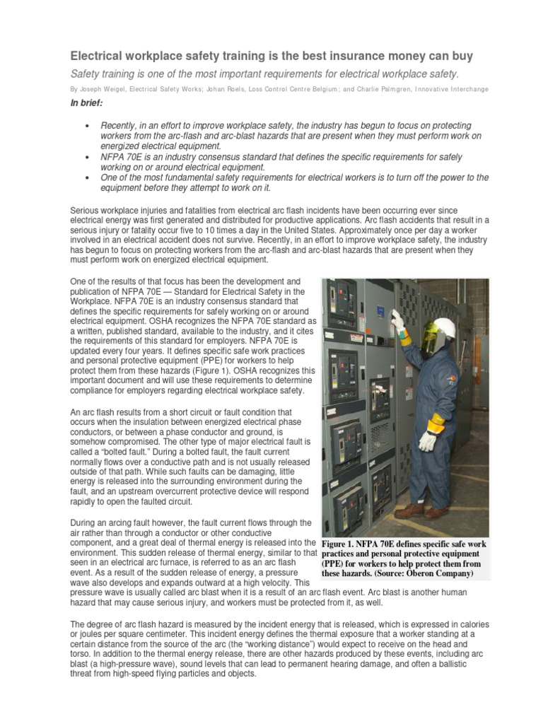 Electrical Workplace Safety Training PDF Occupational Safety And