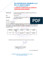 Certificado de Alarmas Contra Incendio