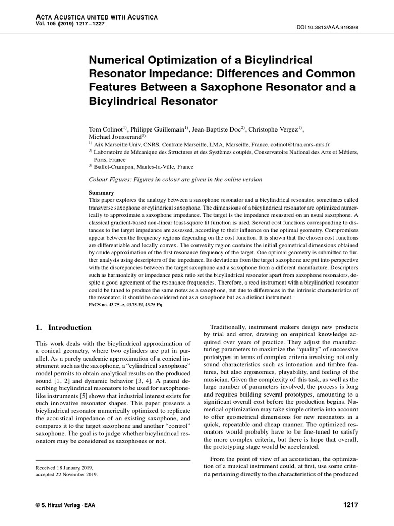 Colinotguillemaindocvergezjousserand 2019 numerical optimization of a