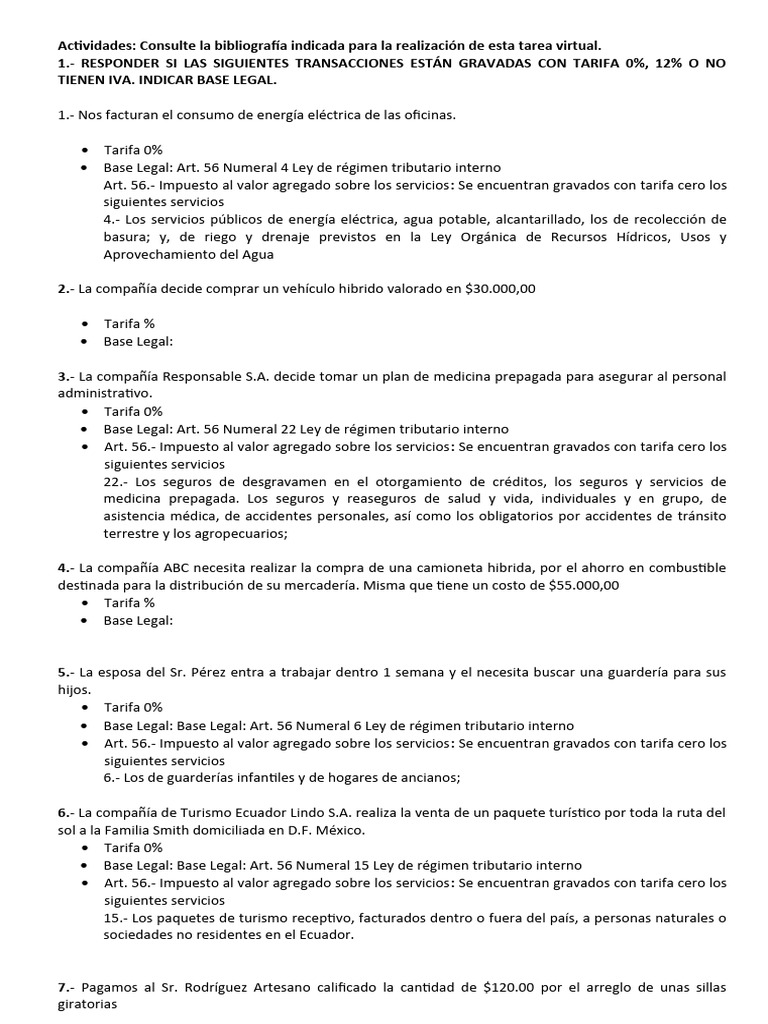 Tarea 3 Tributacion | PDF | Impuesto al valor agregado | Impuestos