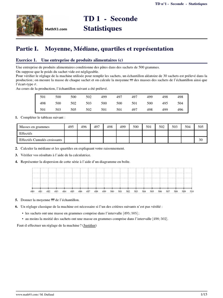 Statistiques de base en seconde | PDF