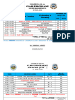 CLASS SCHEDULE K To 10 2ND SEM Final Revision