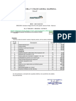 Cotizacion Mapresa Sac Agregados y Equipos Ganador