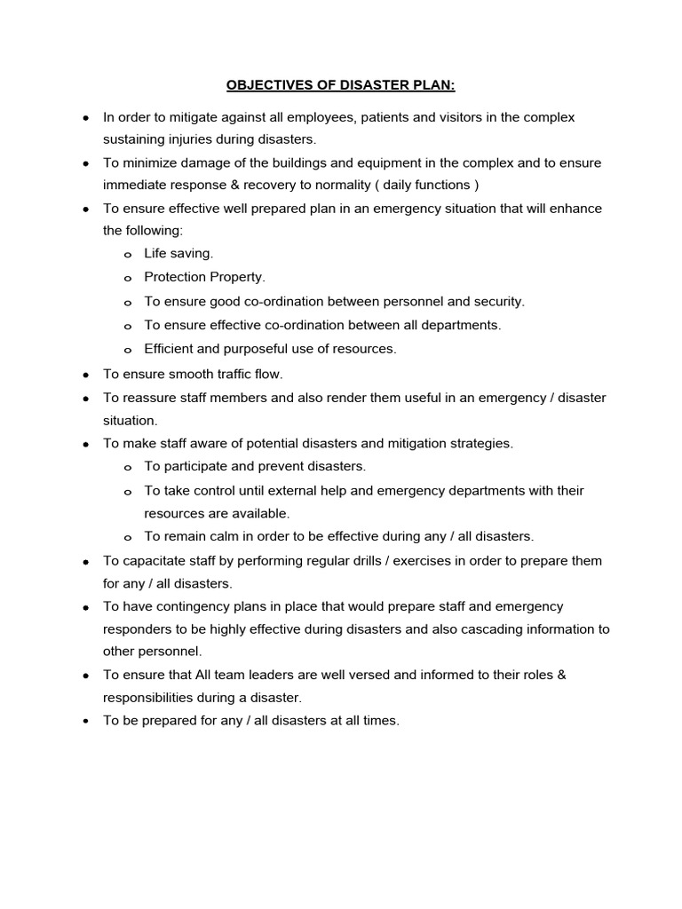 Hospital Disaster Plan Pdf