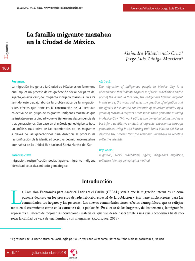 Identidad de la familia mazahua en CDMX | PDF | Migración humana | México