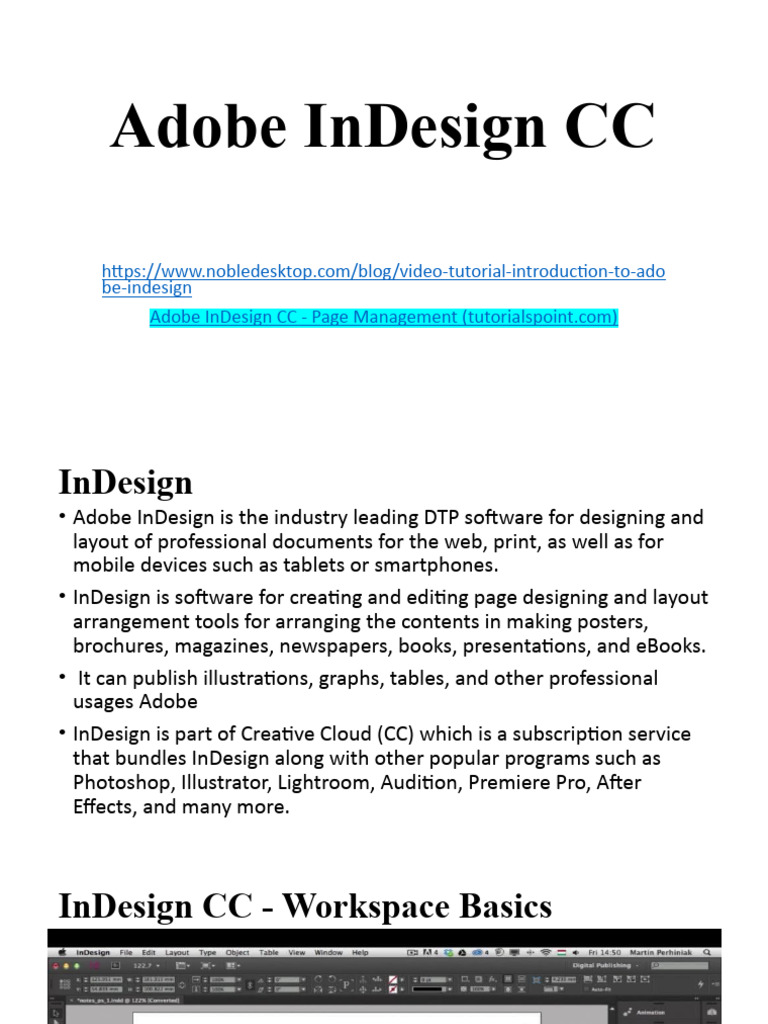 Introduction To Indesign | PDF | Adobe In Design | Typefaces