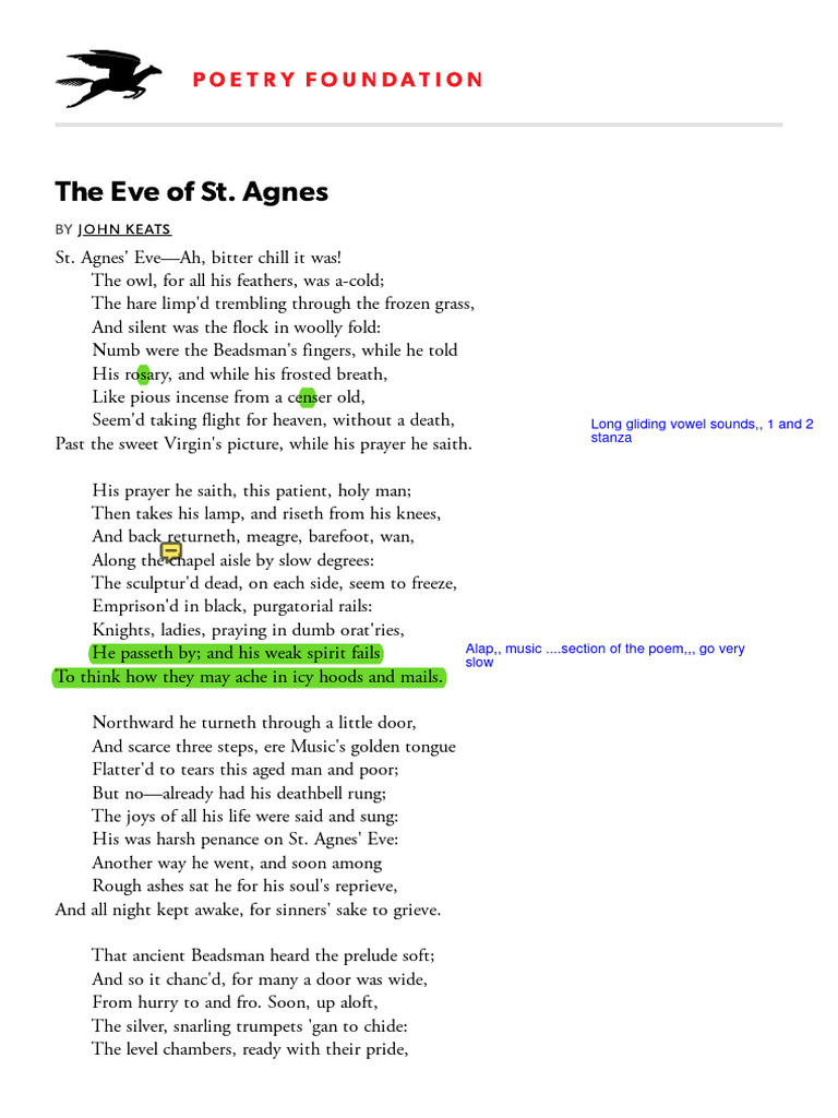 The Eve of St. Agnes by John Keats _ Poetry Foundation(1) PDF