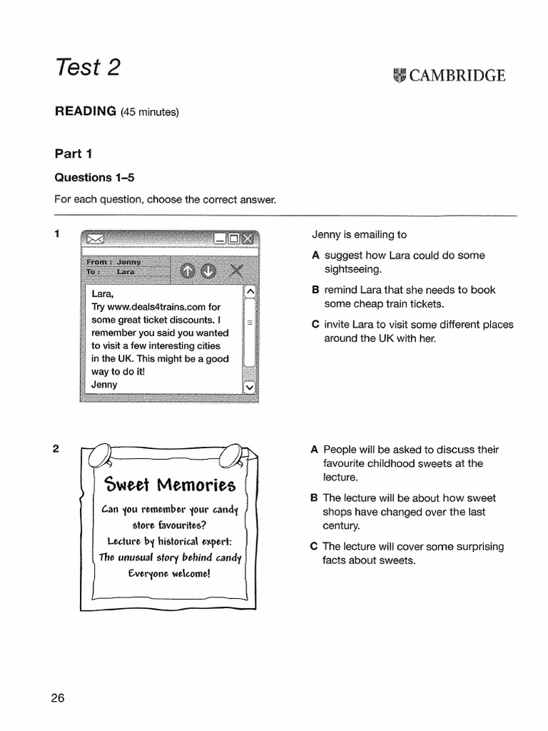 Pet B1+ Test 2 Preliminary Book | PDF