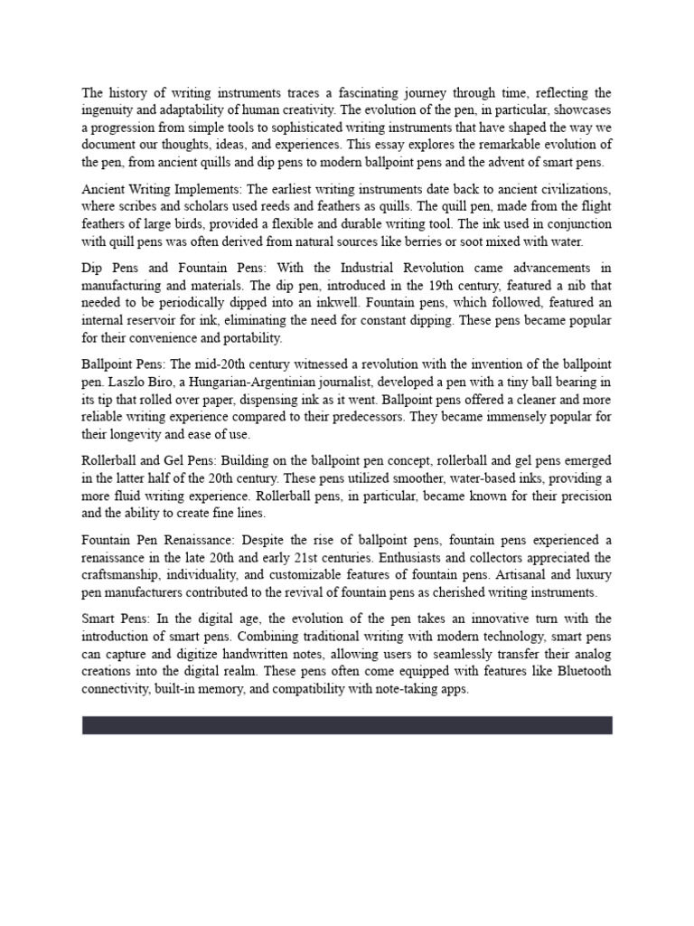 Evolution Of Pen Pdf