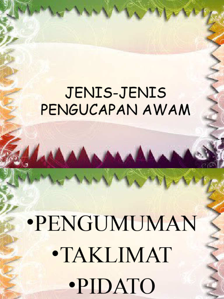 Jenis Pengucapan Awam | PDF