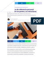 10 Ejemplos de Referencia Personal (Explicando Sus Partes y Su Estructura)