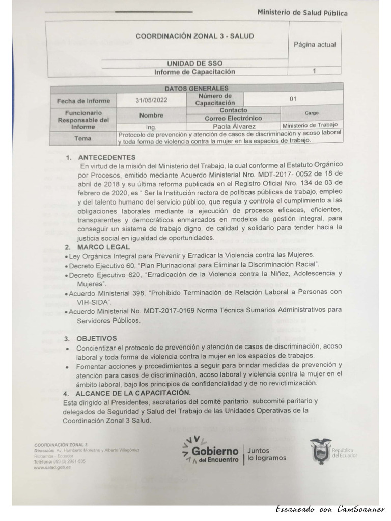 Protocolo de Prevención de Casos de Discriminación y Acoso Laboral y ...