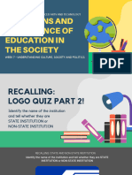Week 7 FUNCTIONS AND IMPORTANCE OF EDUCATION IN THE SOCIETY