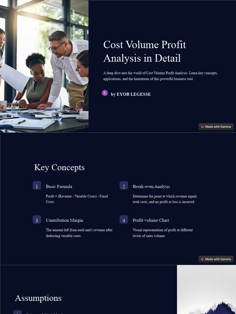 Cost Volume Profit Analysis in Detail | PDF